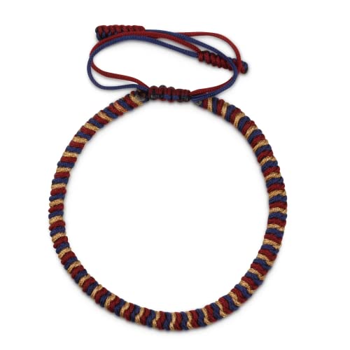 Dowling Brothers One Tibetan Monk Lucky Minimal Rope Buddhist Handmade Knot Bracelet - color: DARK MIX