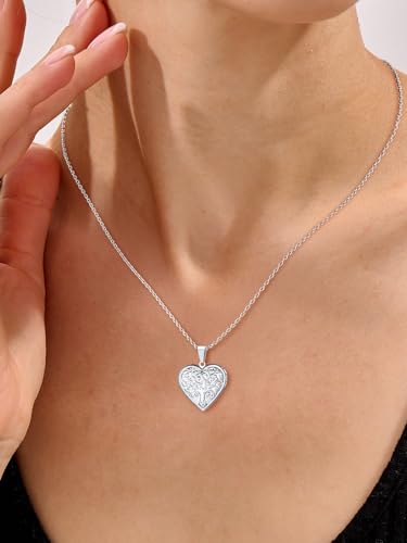 U7 Women Locket Necklace Platinum 14K Gold Photo Lockets that Hold Picture,Chain 20 Inch Personalized Gift Custom Love Heart Image Necklaces - color: 04# Stainless(Tree of Life)