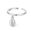 CHIC & ARTSY 925 Sterling Silver Open Toe Ring for Women - Lightweight Comfortable Yoga Toe Rings, Adjustable Stackable Toe Rings, Boho Coastal Vacation Beach Foot Jewellery - color: Conch