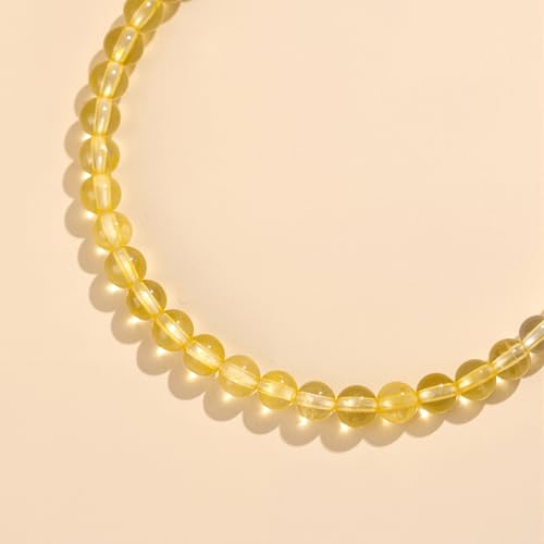 Natural Gemstone Beads Bracelets Healing Crystal Stone Beaded Bracelet for Women Men Handmade Spiritual Jewelry Gifts - color: Citrine, size: Round Beads
