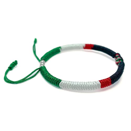 LAMIBEE Infinity Country Pride, Country Flag Code Bracelet, Protection and Lucky Sufer String Bracelet, Tibetan Wrist Wrap Bracelet, Boho Style Rope Bracelet for Women, Men, String Thread Bracelets - style: Palestine