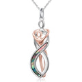 FLYOW S925 Sterling Silver Best Friend Couple Pendant Friendship Sun Moon Lotus Yin Yang Matching Bff Necklace for Women Jewelry - style: infinity