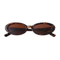 90s Sunglasses for Women Men Retro Small Oval Sunglasses - color: Leopard/Brown 1
