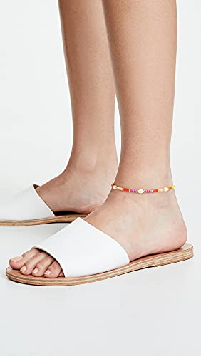 XIJIN 8Pcs Handmade Beaded Anklets for Women Boho Colorful Beads Ankle Bracelets Adjustable Foot Anklet Set - color: J
