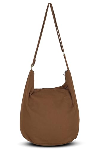 Your Cozy Hobo Sling Bags For Women Crossbody Bag Thai Top Handmade Shoulder Bag with Adjustable Strap - color: Chocolate