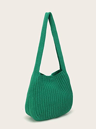 ENBEI Women's Crochet Tote Bag Knit Shoulder bag,Aesthetic Bag,Cute Eco-Friendly Tote for Travel,Daily Use,Gift Box Packaging - color: Green