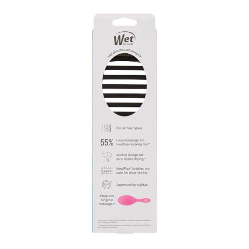 Wet Brush Speed Dry Hair Brush, Black Frost - Vented Design & Soft HeatFlex Bristles Are Blow Dry Safe - Ergonomic Handle Manages Tangles - Pain-Free Hair Accessories - color: Frost Black, size: 1 Count (Pack of 1)
