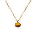 14k gold Vintage Tiger's Eye Pendant Necklace - size: Small