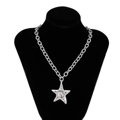Chunky Necklace for Women Big Star Necklaces for Women Trendy Large Statement Necklace Thick Chain Bold Chunky Jewelry Star Accessories Boho - style: 3 - S
