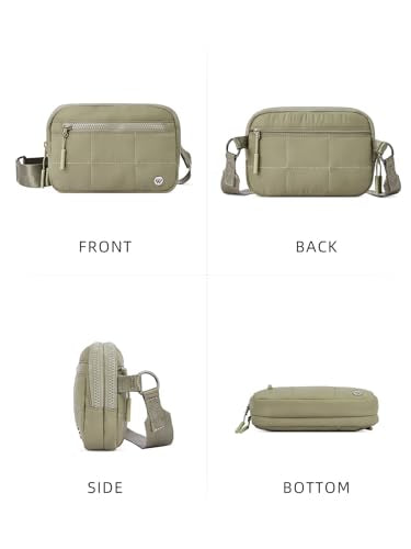 WESTBRONCO Small Crossbody Bags for Women Nylon with Adjustable Strap, Zipper Crossbody Purse, 1L Shoulder Bag for Travel - color: Khaki