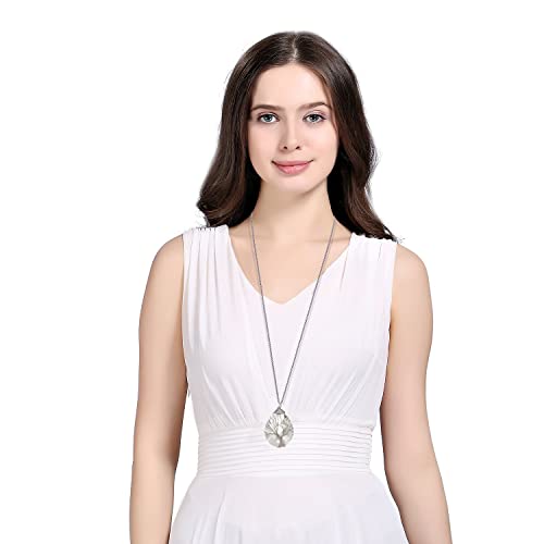 sedmart Tear Drop Abalone Shell Pendent Necklace Wire Wrap Abalone Shell Tree of Life Pendant Necklace Fashion Necklace Jewelry for Women handmade necklace mothers day necklace for mom jewelry - color: A5 White Abalone