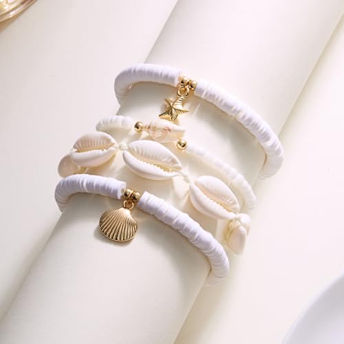 Waeceip Beach Ankle Bracelets For Women Summer Boho Anklets For Women Seashell Beaded Anklets Summer Jewelry Beach Vacation Accessories - color: shell with 5