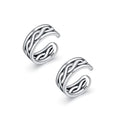 CHIC & ARTSY 925 Sterling Silver Ear Cuffs for Women, Non Piercing Clip On Cartilage Cuffs, Adjustable Fake Conch & Helix Earrings, Gold Plated & Oxidized Various Styles - color: ear cuff #24
