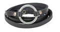 SPUNKYsoul Buckle or 5 Wrap Leather Circle Bracelet - Handmade Adjustable Leather Wrap Bracelet for Women & Men, Unique Distressed Stackable Jewelry with Symbolic Circle for Everyday Wear & Gifting - style: Women's Black