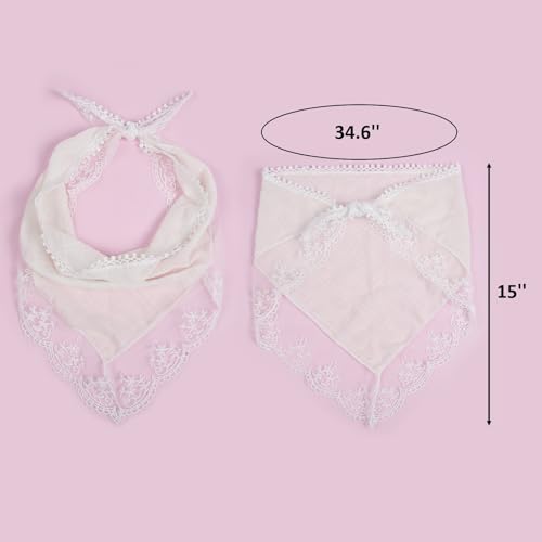 Huachi White Bandanas Head Scarf Headband for Women’s Hair - Lace Hair Scarf Bandana Headband - Cute Stylish Head Kerchief Summer Accessories - color: White