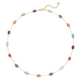 MTMY Beaded Necklaces for Women 14K Gold Plated Dainty Colorful Green/Rose Beaded Pearl Choker Necklace Delicate Boho Choker Necklace Jewelry Gift - style: mixed color cube