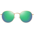 MEETSUN Round Polarized Sunglasses for Women Men Classic Retro Metal Frame Sun Glasses UV Protection - color: Gold/Green
