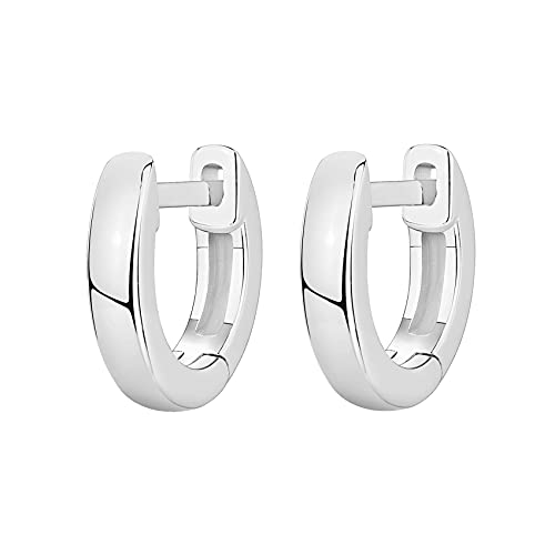 PAVOI 14K Gold Plated Chunky Huggies Earrings for Women - 925 Sterling Silver Posts Small Gold Huggie Hoop Earrings - Ultra Thick Hoops Trendy Jewelry - style: Plain