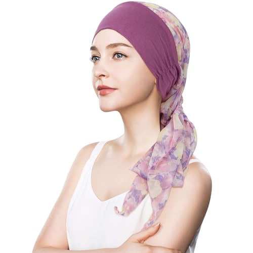 Headwear Turbans for Women - Lightweight Head Scarf for Women's Hair Chiffon Elegant Headwraps Hats - color: A02