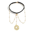 Letter Initial Leg Chain Thigh Jewelry for Women Summer Beach Bead Leg Chain Name Elegant Elastic Body Chain Jewelry - color: G