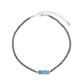 coadipress Navajo Pearl Necklace Western Jewelry for Women Boho Beaded Choker Necklaces Vintage Turquoise Pendant Cowgirl Necklace - style: Square
