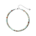 XIJIN Natural Stone Beaded Anklets for Women Handmade Beach Boho Turquoise Beads Ankle Bracelet Jewelry Gift for Her - color: Silver-C
