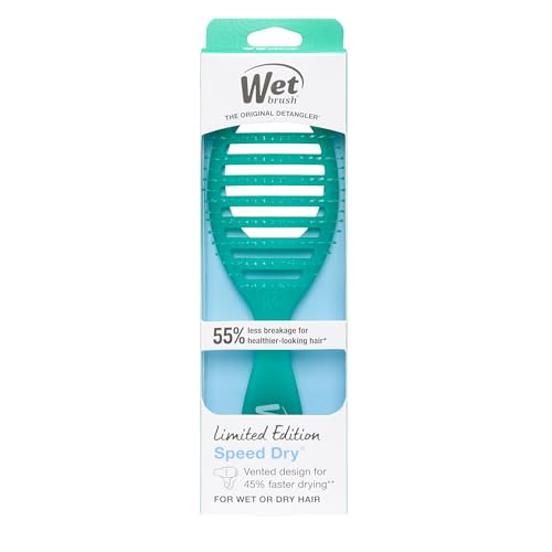 Wet Brush Speed Dry, Green Juice (Summer Quencher) - Vented Design & Soft HeatFlex Bristles Are Blow Dry Safe - Ergonomic Handle Manages Tangles - Pain-Free Hair Brush, Limited Edition - color: Summer Quencher Green Juice, size: 1 Count (Pack of 1)