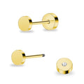 ZDE Women Earrings Flat Back Dot Earrings Titanium Hypoallergenic Cartilage Non-Nickel Earrings Studs for Sensitive Ears Simple Classic 3mm/4mm/5mm/6mm Screw On Stud Earring - color: Gold, size: 4MM