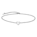 Suplight 925 Sterling Silver Initial Heart Anklets for Women Dainty Ankle Bracelets Letter Anklet Adjustable Plus Size Foot Chain Summer Beach Boho Jewelry - color: I
