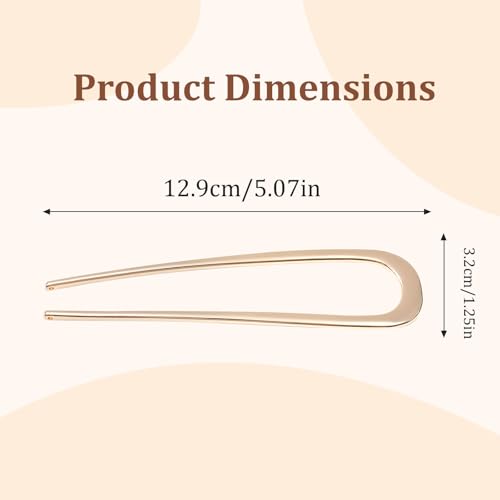 AWAYTR 3Pcs French Hair Pins for Women - Metal Hair Forks for Elegant Bun, Twist & Chignon Hairstyle Accessories (Gold) - color: Gold
