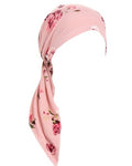 Chemo Headwear for Women Pre-Tied Head Scarf Headwraps Soft Turbans Cancer Hats Chemo Beanie Coverings Scarves - color: Pink Flower
