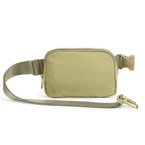 ODODOS Unisex Mini Belt Bag with Adjustable Strap Small Fanny Pack for Workout Running Traveling Hiking, Khaki Green - color: Khaki Green