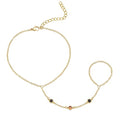 Gokeey Gold Hand Chain Bracelet for Women Trendy, Dainty 14k Gold Plated Ring Bracelet Hand Chain Finger Ring Slave Cuff Bracelet Cubic Zircon Hand Jewelry for Women Accessories - style: 3cz hand chain-Halloween
