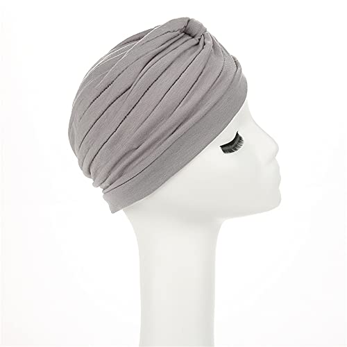beauty YFJH Women's Cotton Turban Head Wrap Cancer Chemo Beanies Cap Headwear Cap Bonnet Hair Loss Hat - color: Black Gray
