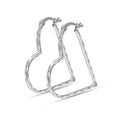 LeCalla 925 Sterling Silver Heart Hoop Earrings for Women | Love Theme Heart Shaped Hoop Earring | Womens Italian Love Heart Earrings Hoops - color: Diamond-Cut Heart