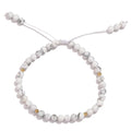Softones 6mm Natural Stone Anklet for Women Gemstone Ankle Bracelets for Women Healing Energy Crystal Anklets Adjustable(8.5-10 Inches) - color: Howlite