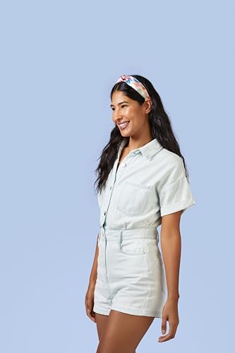 Goody X Sophia Yeshi Ouchless Hold Knotted Headband, Satin-Wrapped Headbands for Women & Men, Gentle Hold, Wide Headband with Beautiful Bold Print