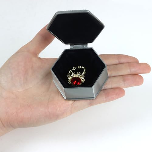 Vintage Metal Trinket Jewelry Box, Small Heart Shape Jewelry Organizer Rose Flower Sunflower Antique Treasure Chest Ring Holder, Earrings Necklace Storage Box Keepsake Box for Women (Hexagonal-Rose) - style: Hexagonal-Rose
