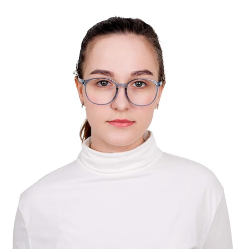 LifeArt Round Blue Light Blocking Glasses, Computer Glasses, Gaming Glasses, TV Glasses for Women Men (Light Blue, No Magnification) - color: 07_days_light Blue, size: +0.00(No Magnification)