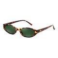 FEISEDY Retro Oval Womens Sunglasses, Trendy Cat Eye Skinny Chic Narrow Y2K 90s Small Sunnies B9177 - color: Leopard Frame - Dark Green