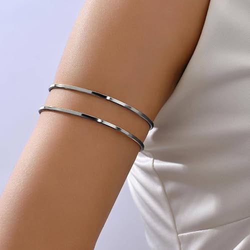 Frodete Upper Arm Cuff for Women Boho Minimalist Armlet Jewelry Outfit Accents Summer Beach Costume Party Dress Accessories Gift - color: D1:Black Arm Cuff