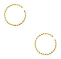 Forbidden Body Jewelry Nose Rings Set Surgical Steel Braided Hoops for Pierced and Fake Nose and Cartilage Piercings 14G-20G - style: 20g 8mm Gold Tone (2Pcs)
