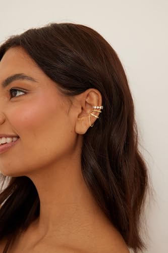 14K Gold Plated Ear Cuff Earrings for Women, Dainty Ear Cuffs Non Pierced Trendy Cubic Zirconia Cartilage Hoop Earring Fashion Jewelry Set for Women