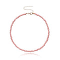 Bohemian Beaded Choker Necklace for Women Adjustable Colorful Rice Bead Necklace Handmade Beach Necklace Boho Beach Summer Ocean Hawaii Jewelry For Women Men - color: Pink