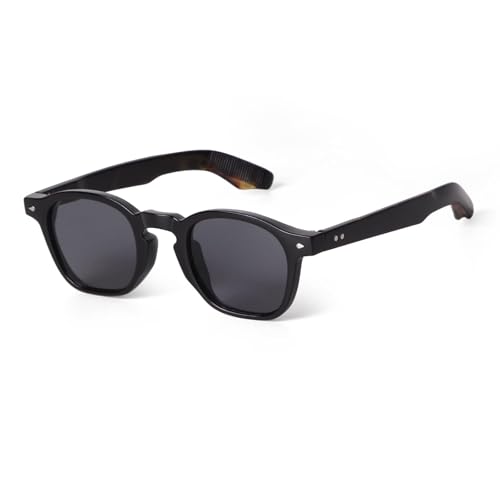 SORVINO Retro Round Sunglasses for Men Women Vintage Unisex Stylish Small Circle Tinted Sun Glasses 46mm - color: Black/Grey
