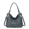 Shoulder Handbags for Women Large Soft Casual PU Leather Hobo Tote Purses - color: B-peacock Blue
