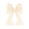 Large Hair Bow Clips for Women, Pink Bow Hair Barrettes with Long Tail French Hair Ribbon Clips Hair Accessories for Girls (Apricot) - color: Apricot