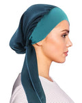 Chemo Headwear for Women Head Scarf Headwraps Silky Soft Turbans for Women Cancer Hats Chemo Beanie Coverings Scarves - color: B Peacock Green