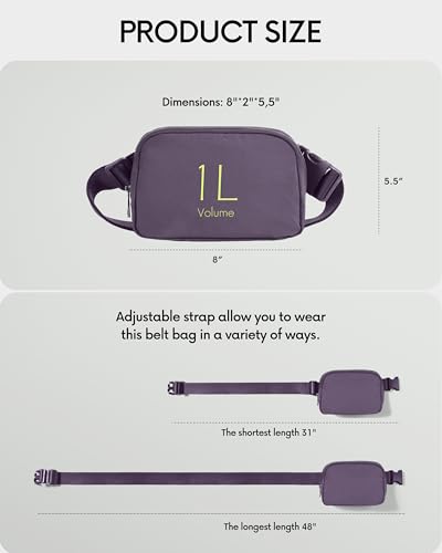 ODODOS Unisex Mini Belt Bag with Adjustable Strap Small Fanny Pack for Workout Running Traveling Hiking, Navy Cosmos - color: Navy Cosmos
