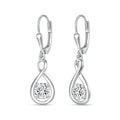 LeCalla 925 Sterling Silver Leverback Drop Earrings | Lightweight Italian Teardrop Dangle Earring for Women - color: CZ Infinity Drop